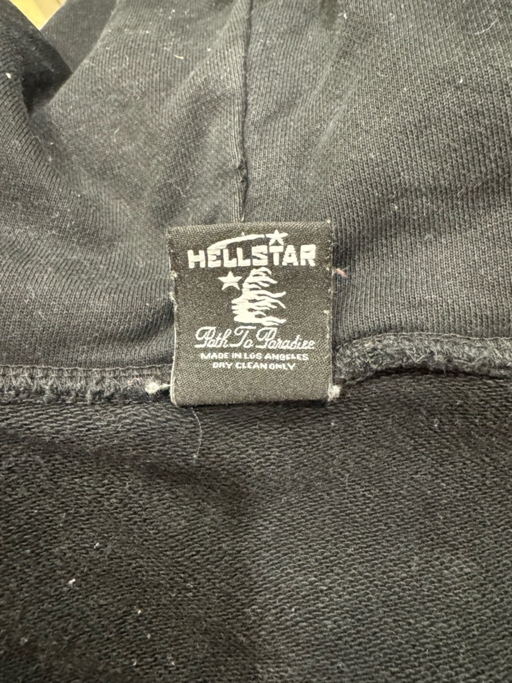 Hellstar Records Tour flame-print hoodie in faded black. - Picture 8 of 9